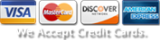 We Accept Major Credit Cards